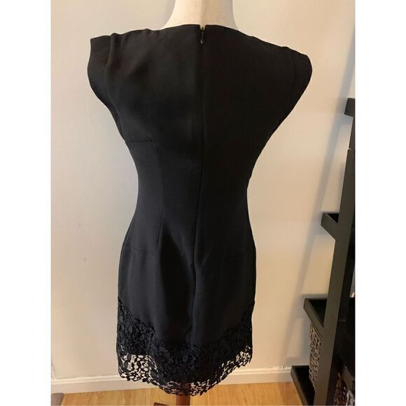 Black ann Taylor dress with lace at the bottom size 4p new - Picture 2 of 5